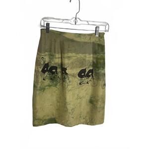 90s Silk Bicycle Skirt